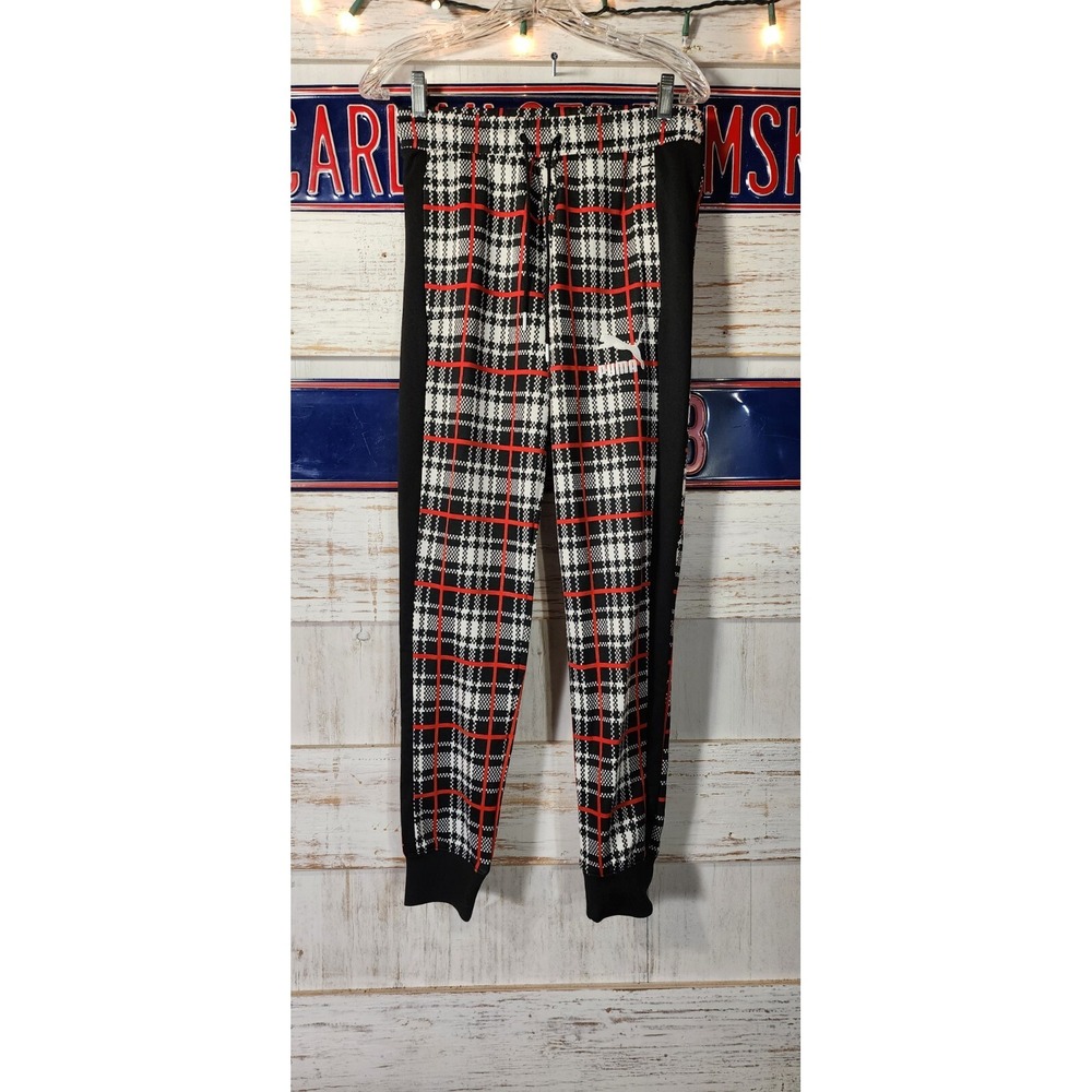New Men's Puma Plaid Track Pants $65 Small @1a